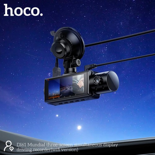 Видеорегистратор HOCO Mundial three-screen simultaneous display driving recorder DI61 (wifi version) |720p/480p+480p rear, 3.16"|
