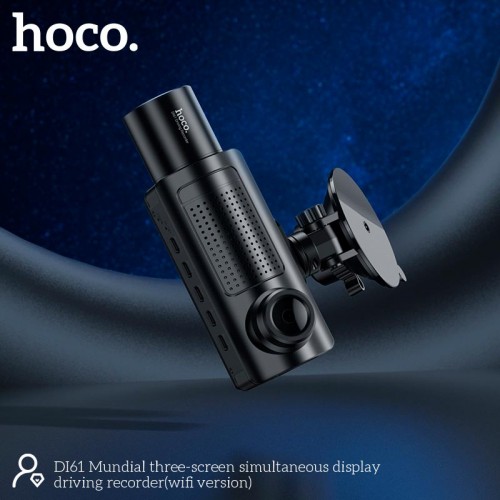 Видеорегистратор HOCO Mundial three-screen simultaneous display driving recorder DI61 (wifi version) |720p/480p+480p rear, 3.16"|
