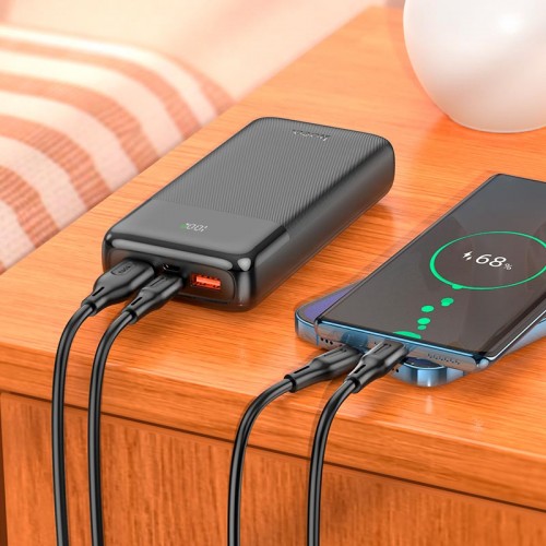 УМБ HOCO Fast fully compatible power bank with digital display 20000mAh J121A |2USB/Type-C, 5A/22.5W, QC/PD| black