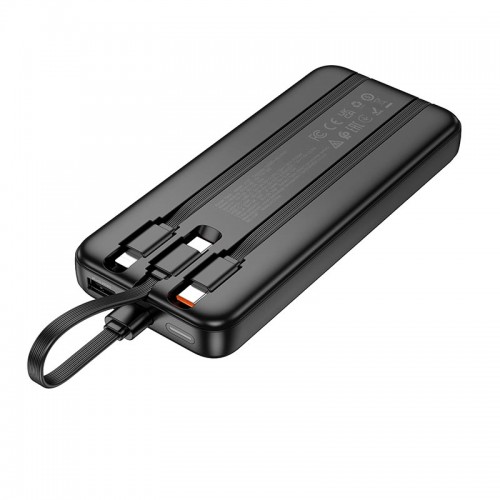УМБ HOCO Sabio fully compatible power bank with 3 cables J132 10000mAh |1USB/1Type-C, 22.5W/3A, PD/QC| black