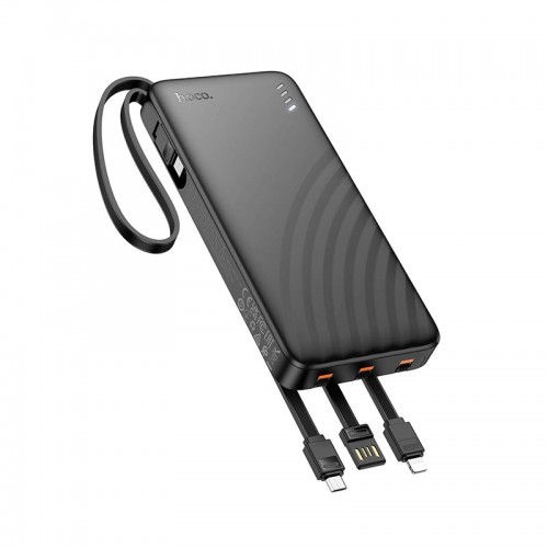 УМБ HOCO Night tide power bank with 4 cables J146 10000mAh |1USB/1Type-C, 2A| black