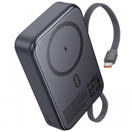 УМБ HOCO Origen dual PD magnetic power bank with cable dark 20000mAh Q44A |2Type-C, 45W/3A, PD/QC| grey