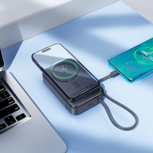 УМБ HOCO Origen dual PD magnetic power bank with cable dark 20000mAh Q44A |2Type-C, 45W/3A, PD/QC| grey