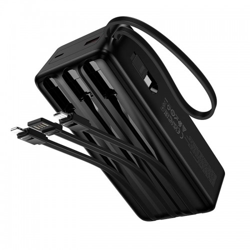 УМБ HOCO Founder PD fully compatible power bank with four cables J156B 30000mAh |1USB/1Type-C, 22.5W/3A, PD/QC| black