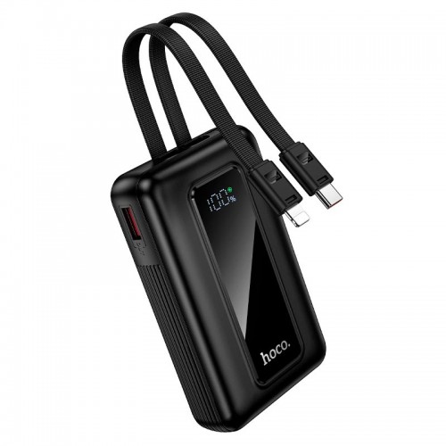 УМБ HOCO Full power PD fully compatible power bank with 2 cables J162 10000mAh |1USB/1Type-C, 22.5W/3A, PD/QC| black