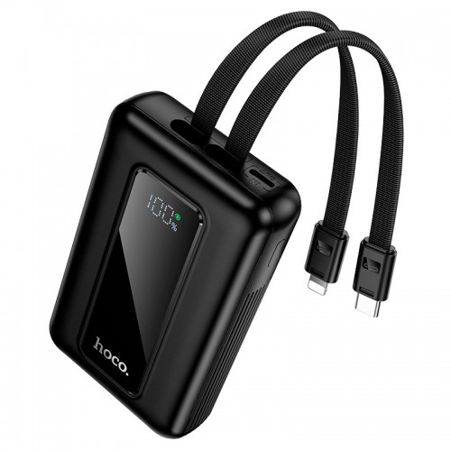 УМБ HOCO Full power PD fully compatible power bank with 2 cables J162 10000mAh |1USB/1Type-C, 22.5W/3A, PD/QC| black