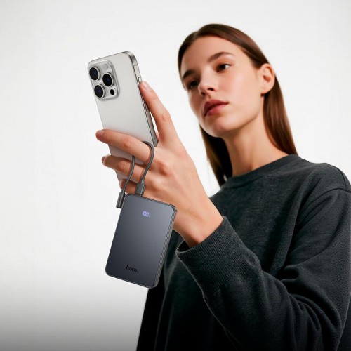 УМБ HOCO Starlight PD fully compatible power bank with cable J170 10000mAh |1USB/2Type-C, 22.5W/3A, grey