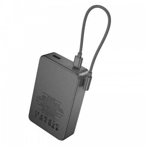 УМБ HOCO Starlight PD fully compatible power bank with cable J170A 20000mAh |1USB/2Type-C, 22.5W/3A, PD/QC| grey