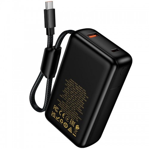УМБ HOCO Skillful PD65W Power Bank Q53 12000mAh |1USB/1Type-C, 65W/3A, PD/QC| black