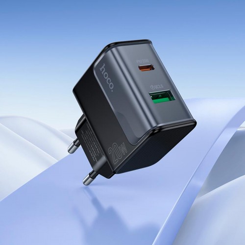 Адаптер сетевой HOCO Star Speed charger CS71A |1Type-C/1USB, 3A/20W, PD/QC|