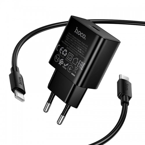 Адаптер сетевой HOCO C to C Cable Star single port PD charger set N76 |25W/3A, PD/QC, GaN|