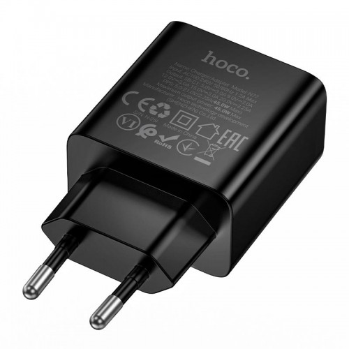Адаптер сетевой HOCO Star single port PD charger N77 |45W/3A, PD/QC, GaN|