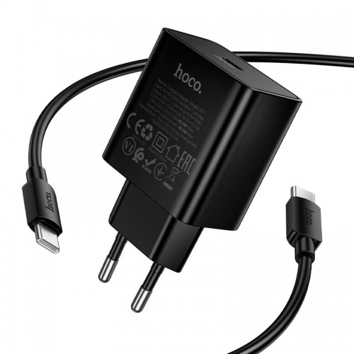 Адаптер сетевой HOCO C to C cable Star single port PD charger set N77 |45W/3A, PD/QC, GaN|
