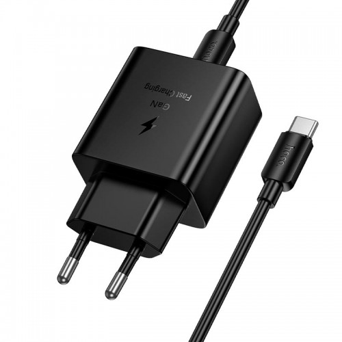 Адаптер сетевой HOCO C to C cable Star single port PD charger set N77 |45W/3A, PD/QC, GaN|