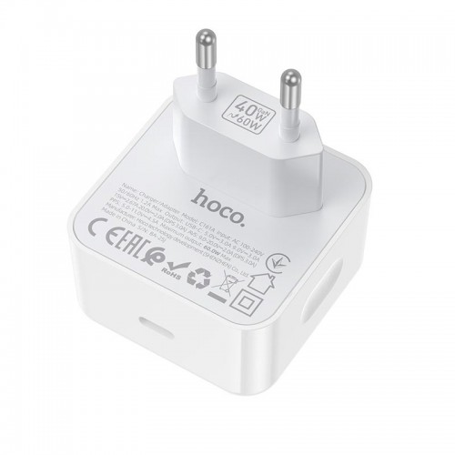 Адаптер мережний HOCO Speed single port PD charger C161A |1Type-C, 40W/3A, PD/QC| white