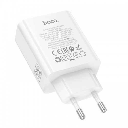 Адаптер мережний HOCO Source single port PD charger C162A |1Type-C, 40W/3A, PD/QC| black
