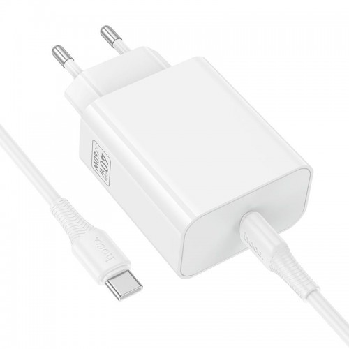 Адаптер сетевой HOCO C to C cable Source single port PD charger set C162A |1Type-C, 40W/3A, PD/QC|