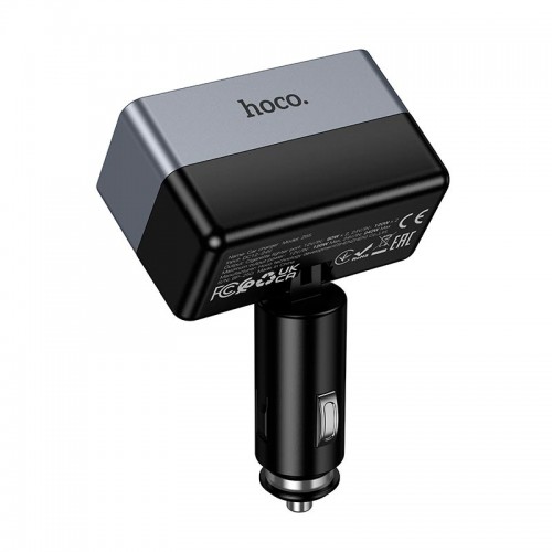 Адаптер автомобільний HOCO Smart dual cigarette lighter car charger Z65 |2DC, 240W| black