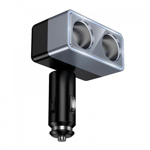 Адаптер автомобільний HOCO Smart dual cigarette lighter car charger Z65 |2DC, 240W| black