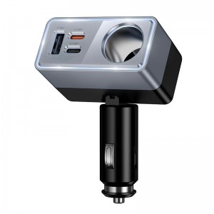Адаптер автомобильный HOCO Smart cigarette lighter PD car charger Z65A |1USB/2Type-C/1DC, 165W, PD/QC|