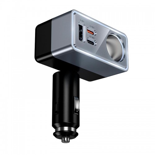 Адаптер автомобильный HOCO Smart cigarette lighter PD car charger Z65A |1USB/2Type-C/1DC, 165W, PD/QC|