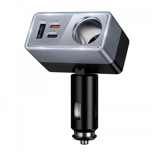 Адаптер автомобильный HOCO Smart cigarette lighter PD car charger Z65A |1USB/2Type-C/1DC, 165W, PD/QC|