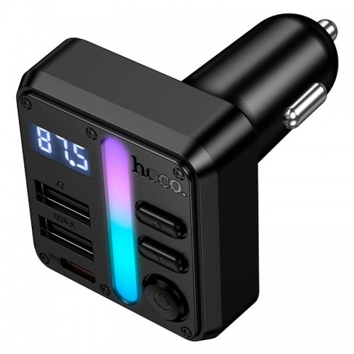 Автомобильный адаптер HOCO Libre car BT FM transmitter E89 |2USB/1Type-C, 45W/3A, PD/QC| черный