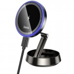 Утримувач HOCO Metal ring magnetic wireless fast charging car holder HW33 (center console) |15W| grey