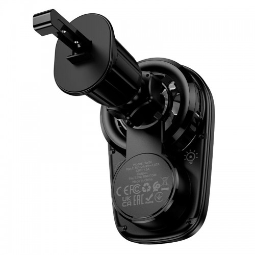 Утримувач HOCO electric rotating magnetic wireless fast charging car holder HW36 (air outlet) |15W| black