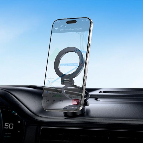 Утримувач HOCO Rider folding Ring Magnetic Car holder H98 (center console) black