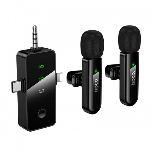 Микрофон HOCO Fair dual-mic wireless microphone L20C (iP/Type-C/3.5) |ENC, 2.4G|