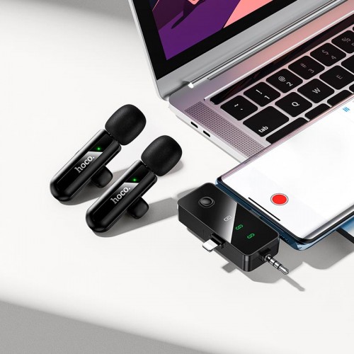 Микрофон HOCO Fair dual-mic wireless microphone L20C (iP/Type-C/3.5) |ENC, 2.4G|