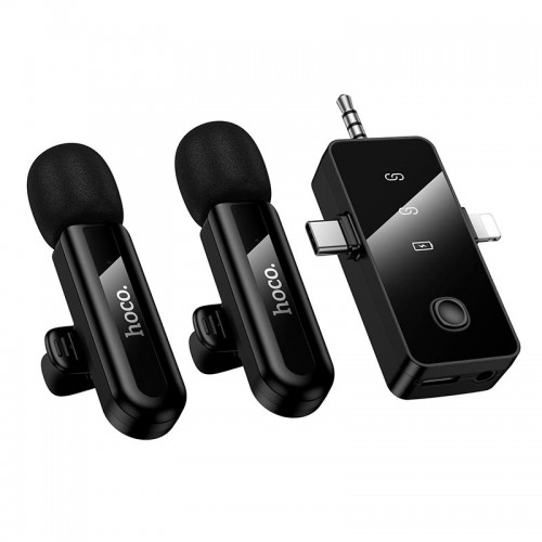 Микрофон HOCO Fair dual-mic wireless microphone L20C (iP/Type-C/3.5) |ENC, 2.4G|