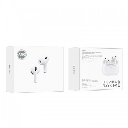 Навушники HOCO True wireless ANC noise reduction BT headset EW97 |BT6.0, 30/300mAh, 4h| white