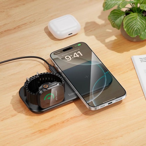 Зарядка Qi HOCO North 3-in-1 desktop wireless fast charger CW65 |15W|