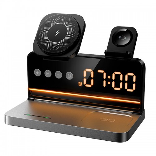 Зарядка Qi HOCO 4-in-1 wireless charger with alarm clock DWQ03 |15W|