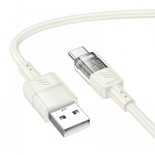 Кабель HOCO Spirit Type-C transparent charging data cable U129 |1.2m, 3A| black