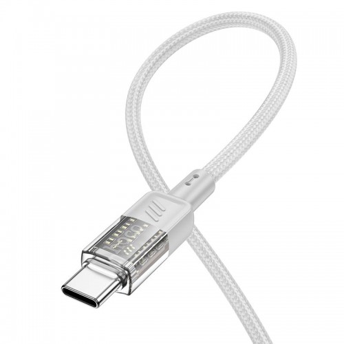 Кабель HOCO Spirit Type-C transparent charging data cable U129 |1.2m, 3A| black