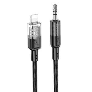 Кабель Hoco Spirit transparent digital audio conversion cable iP UPA27 |1.2M| black