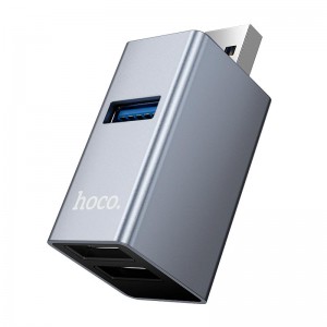 Перехідник HOCO 3-in-1 converter HB54 (USB to USB2.0*2+USB3.0) grey