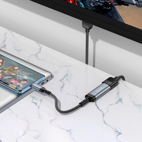 Перехідник HOCO Type-C to HDTV conversion cable UA43A |4K, 30Hz, 0.2m| grey