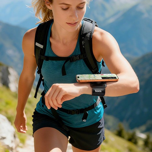 Тримач на руку магнітний HOCO wrist armband magnetic mobile phone holder GT20 black