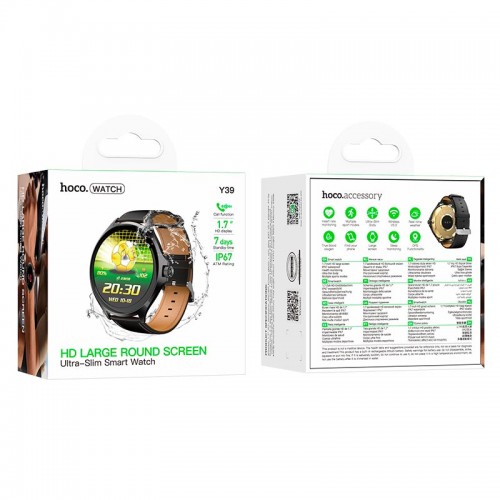 Smart Watch HOCO Smart watch (call version) Y39 |1,7", Track, HeartRate, IP67, 7 Days, BT5.3, GPS|