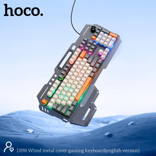Клавіатура HOCO Wired metal cover gaming keyboard DI98 |RGB, 104 Keys| (UA/ru/EN Layouts) black