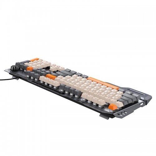 Клавіатура HOCO Wired metal cover gaming keyboard DI98 |RGB, 104 Keys| (UA/ru/EN Layouts) black