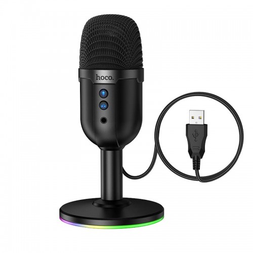 Мікрофон HOCO Bright USB desktop microphone L25 |USB2.0/3.0, RGB, 1,6m| black