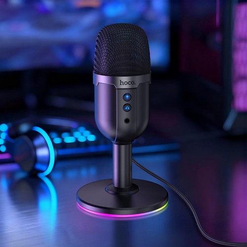 Мікрофон HOCO Bright USB desktop microphone L25 |USB2.0/3.0, RGB, 1,6m| black