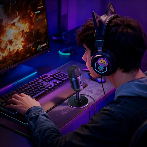 Мікрофон HOCO Bright USB desktop microphone L25 |USB2.0/3.0, RGB, 1,6m| black