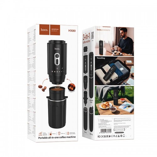 Кавомашина портативна HOCO Portable all-in-one coffee machine HX80 black