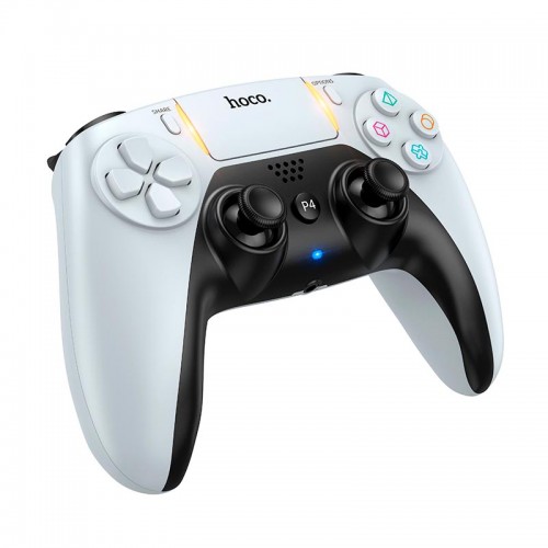 Ігровий контролер HOCO Phoenix PS4/PC Wireless Game Controller GA1 |8h, BT4.2, 3.5mm, Trackpad, RGB| white